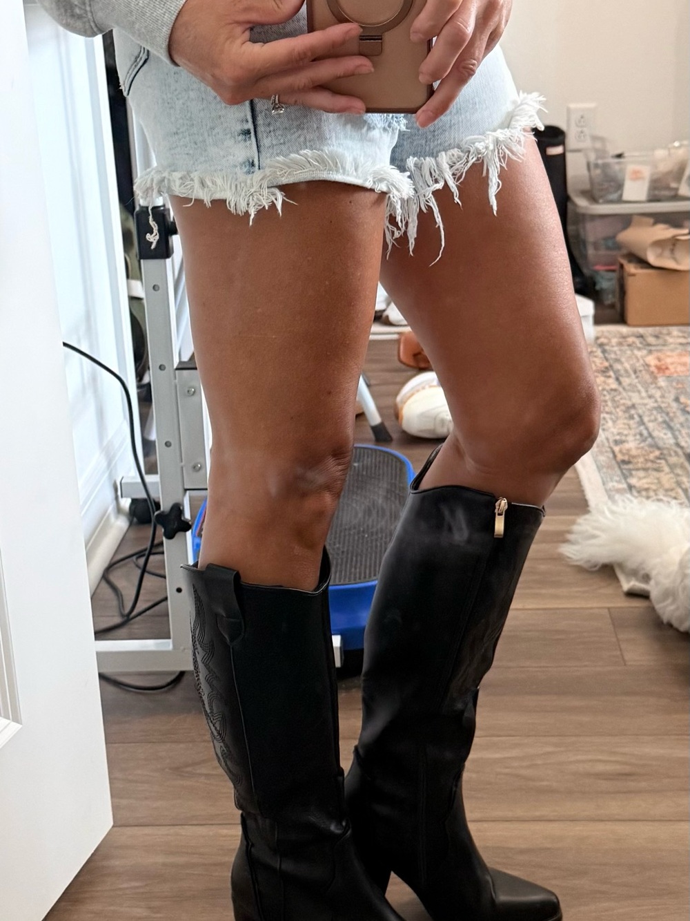 Dream Pairs Black Tall Western Heeled Boots - Picture 10 of 10